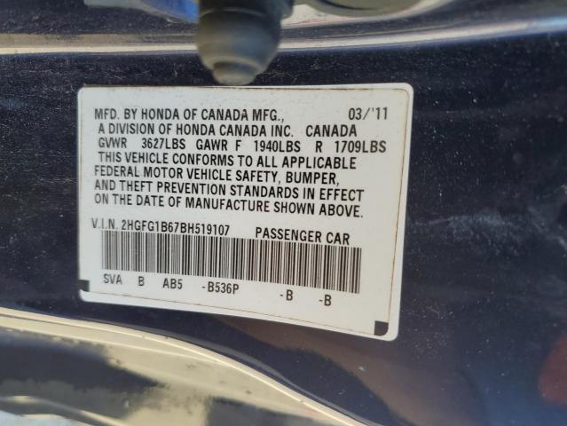 Photo 12 VIN: 2HGFG1B67BH519107 - HONDA CIVIC 