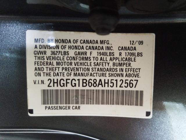 Photo 9 VIN: 2HGFG1B68AH512567 - HONDA CIVIC LX 