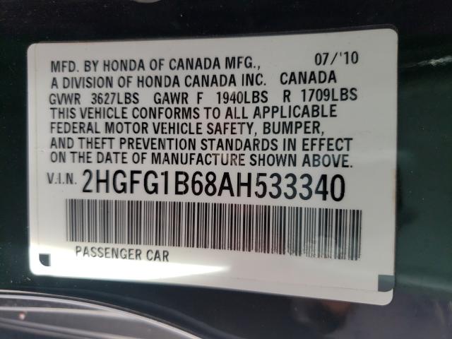 Photo 9 VIN: 2HGFG1B68AH533340 - HONDA CIVIC LX 