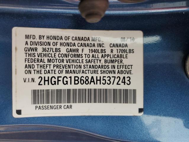 Photo 11 VIN: 2HGFG1B68AH537243 - HONDA CIVIC LX 