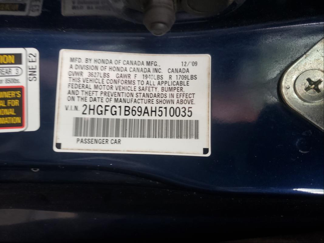 Photo 9 VIN: 2HGFG1B69AH510035 - HONDA CIVIC LX 