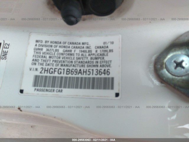 Photo 8 VIN: 2HGFG1B69AH513646 - HONDA CIVIC CPE 