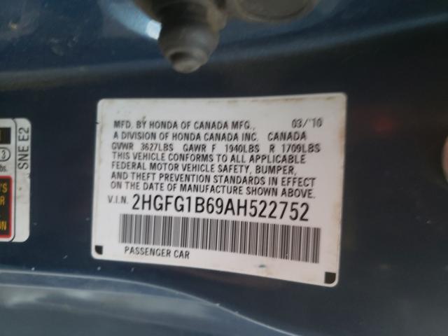 Photo 9 VIN: 2HGFG1B69AH522752 - HONDA CIVIC 