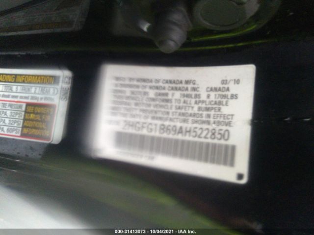 Photo 8 VIN: 2HGFG1B69AH522850 - HONDA CIVIC CPE 