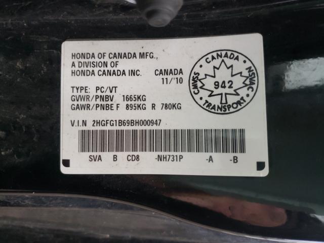 Photo 9 VIN: 2HGFG1B69BH000947 - HONDA CIVIC LX 