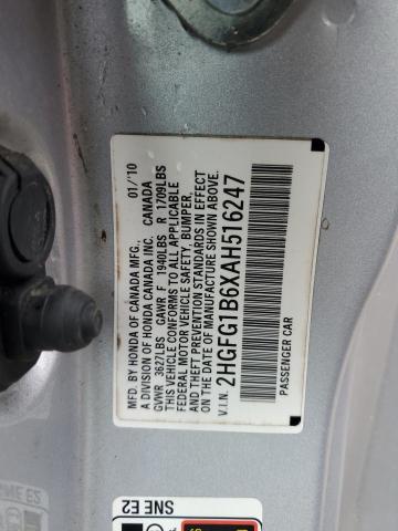 Photo 11 VIN: 2HGFG1B6XAH516247 - HONDA CIVIC 