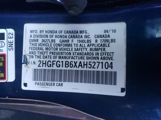 Photo 9 VIN: 2HGFG1B6XAH527104 - HONDA CIVIC LX 