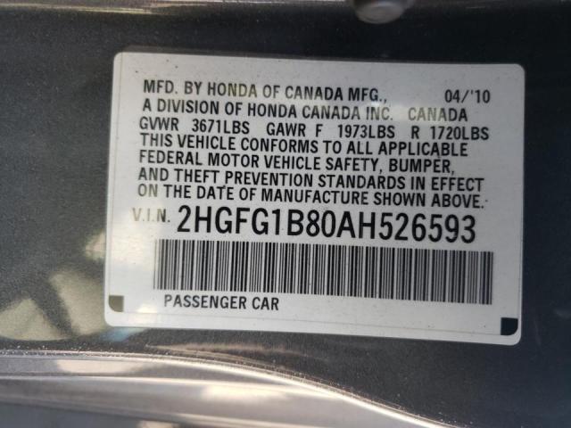 Photo 9 VIN: 2HGFG1B80AH526593 - HONDA CIVIC EX 