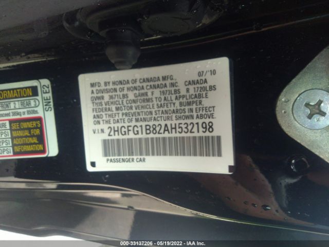 Photo 8 VIN: 2HGFG1B82AH532198 - HONDA CIVIC CPE 