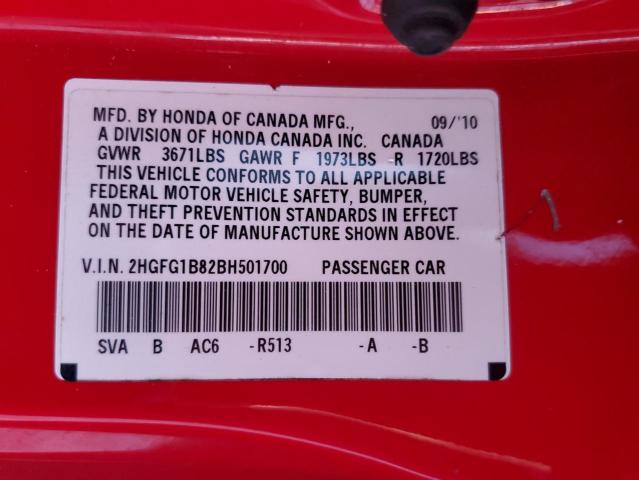 Photo 12 VIN: 2HGFG1B82BH501700 - HONDA CIVIC EX 