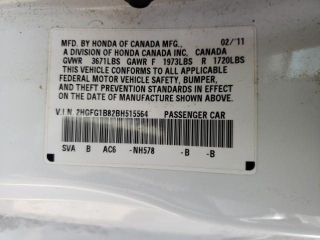 Photo 9 VIN: 2HGFG1B82BH515564 - HONDA CIVIC EX 