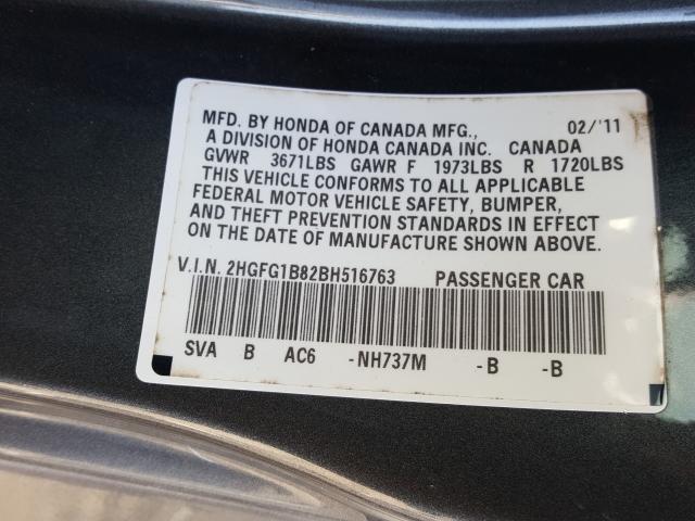 Photo 9 VIN: 2HGFG1B82BH516763 - HONDA CIVIC EX 