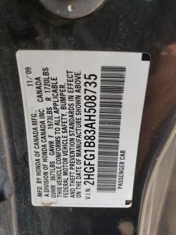 Photo 11 VIN: 2HGFG1B83AH508735 - HONDA CIVIC 