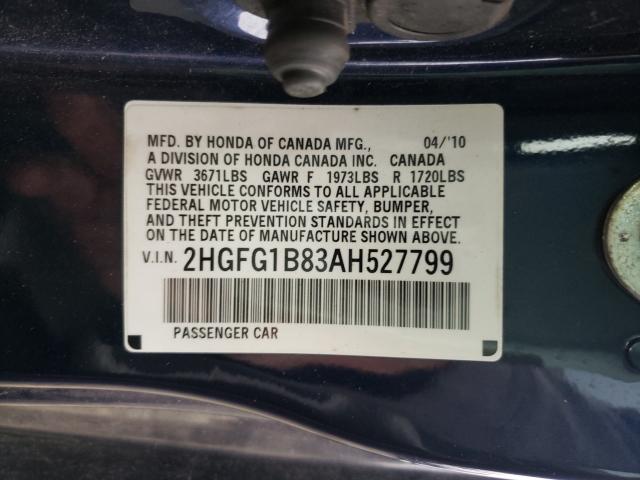 Photo 9 VIN: 2HGFG1B83AH527799 - HONDA CIVIC EX 