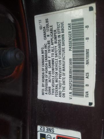 Photo 11 VIN: 2HGFG1B83BH515699 - HONDA CIVIC EX 