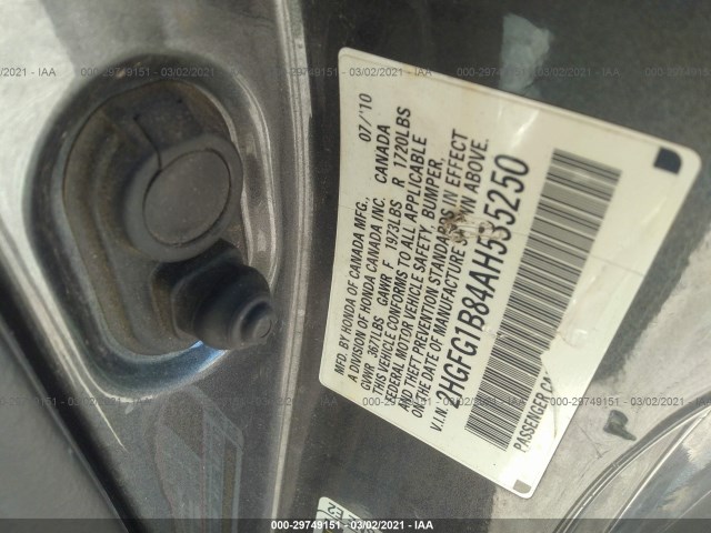 Photo 8 VIN: 2HGFG1B84AH535250 - HONDA CIVIC CPE 