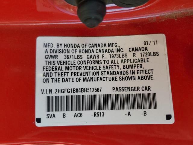 Photo 12 VIN: 2HGFG1B84BH512567 - HONDA CIVIC EX 