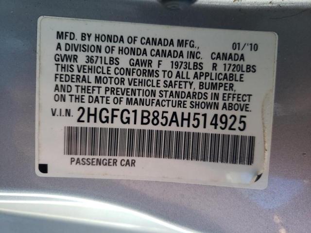 Photo 9 VIN: 2HGFG1B85AH514925 - HONDA CIVIC EX 