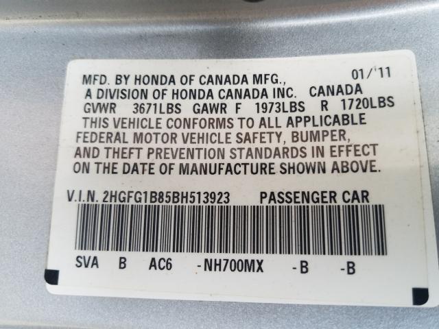 Photo 9 VIN: 2HGFG1B85BH513923 - HONDA CIVIC EX 