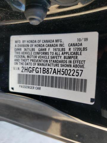 Photo 9 VIN: 2HGFG1B87AH502257 - HONDA CIVIC EX 