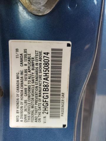 Photo 11 VIN: 2HGFG1B87AH508074 - HONDA CIVIC EX 