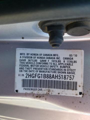 Photo 9 VIN: 2HGFG1B88AH518757 - HONDA CIVIC EX 