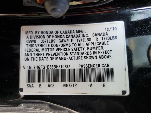 Photo 11 VIN: 2HGFG1B88BH510787 - HONDA CIVIC EX 