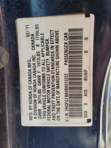 Photo 12 VIN: 2HGFG1B89BH515223 - HONDA CIVIC EX 