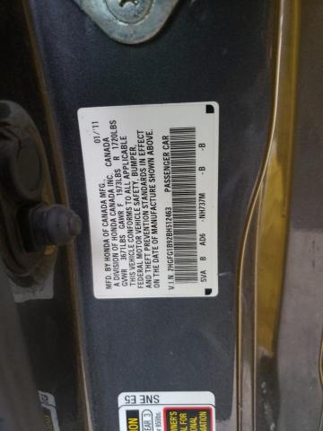 Photo 11 VIN: 2HGFG1B92BH512463 - HONDA CIVIC EXL 