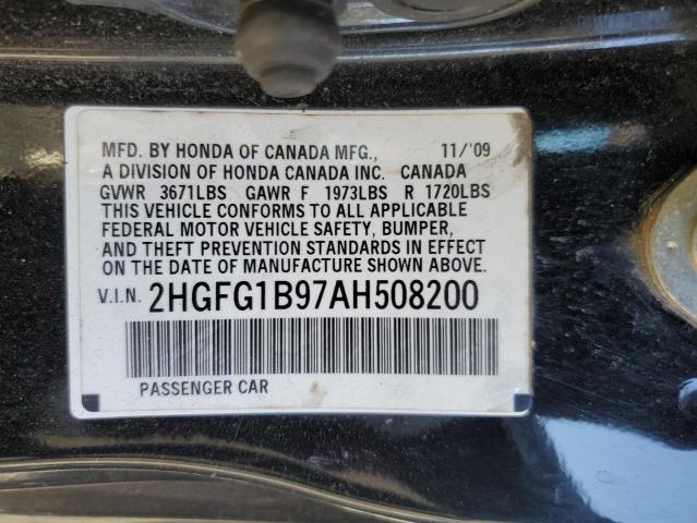 Photo 12 VIN: 2HGFG1B97AH508200 - HONDA CIVIC EXL 