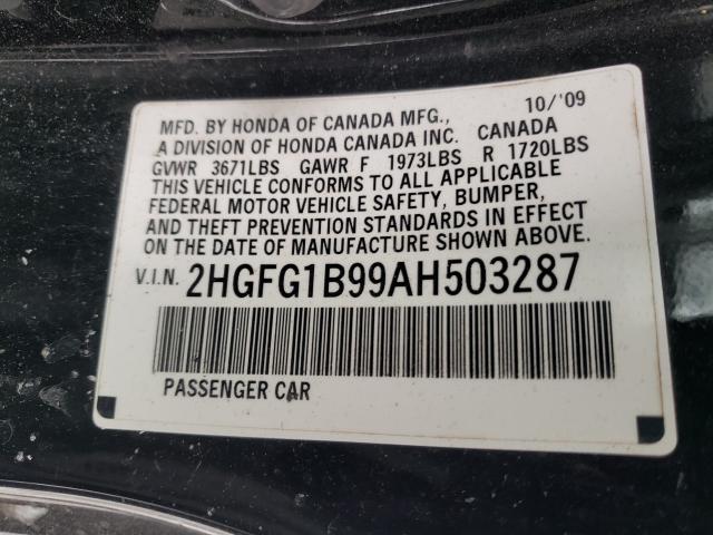 Photo 9 VIN: 2HGFG1B99AH503287 - HONDA CIVIC EXL 