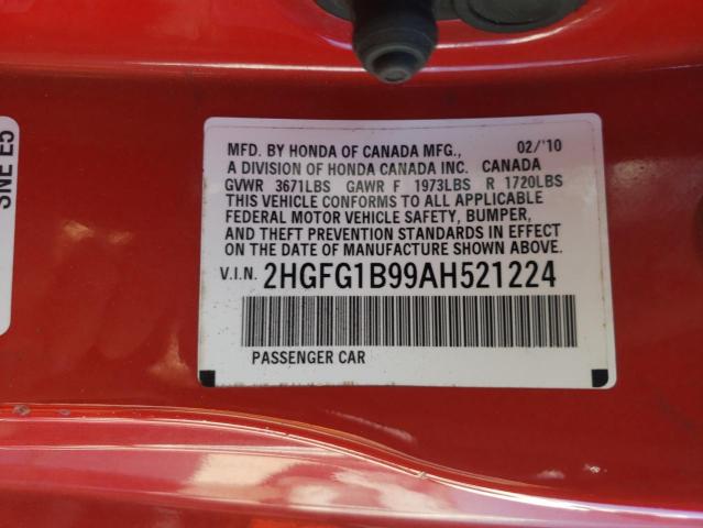 Photo 9 VIN: 2HGFG1B99AH521224 - HONDA CIVIC EXL 