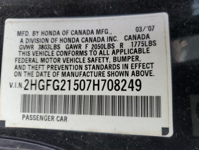 Photo 11 VIN: 2HGFG21507H708249 - HONDA CIVIC 