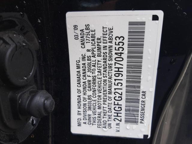 Photo 11 VIN: 2HGFG21519H704553 - HONDA CIVIC 