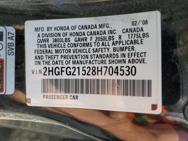 Photo 11 VIN: 2HGFG21528H704530 - HONDA CIVIC SI 