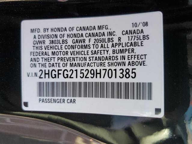 Photo 11 VIN: 2HGFG21529H701385 - HONDA CIVIC SI 