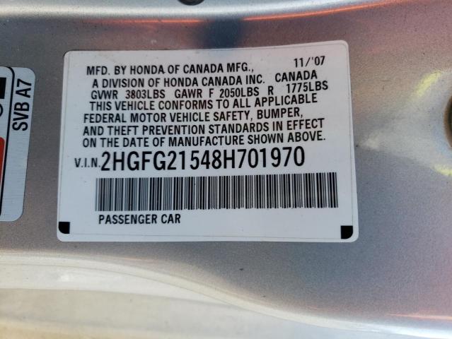 Photo 11 VIN: 2HGFG21548H701970 - HONDA CIVIC 