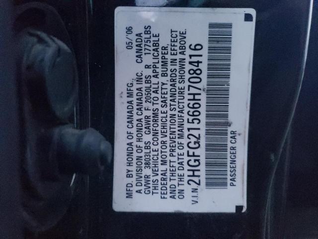 Photo 11 VIN: 2HGFG21566H708416 - HONDA CIVIC 