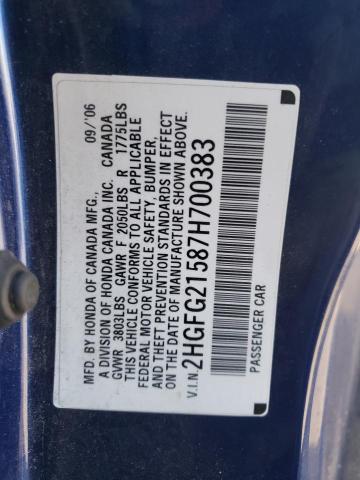 Photo 12 VIN: 2HGFG21587H700383 - HONDA CIVIC SI 