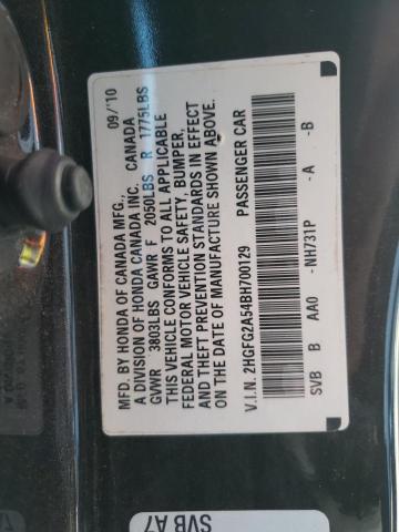 Photo 9 VIN: 2HGFG2A54BH700129 - HONDA CIVIC SI 