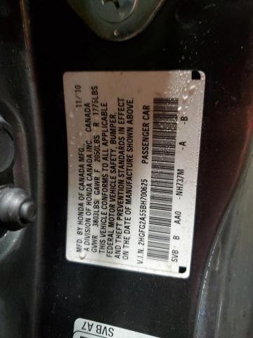 Photo 11 VIN: 2HGFG2A55BH700625 - HONDA CIVIC 