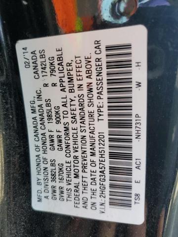 Photo 12 VIN: 2HGFG3A57EH512201 - HONDA CIVIC 