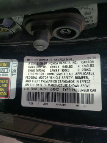 Photo 9 VIN: 2HGFG3A59FH504912 - HONDA CIVIC LX 