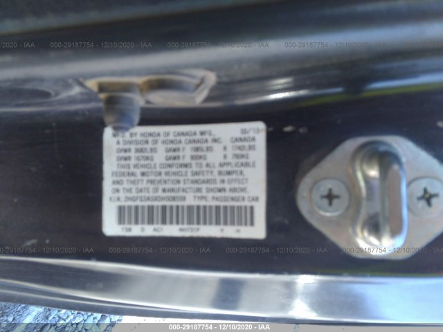 Photo 8 VIN: 2HGFG3A5XDH508559 - HONDA CIVIC CPE 