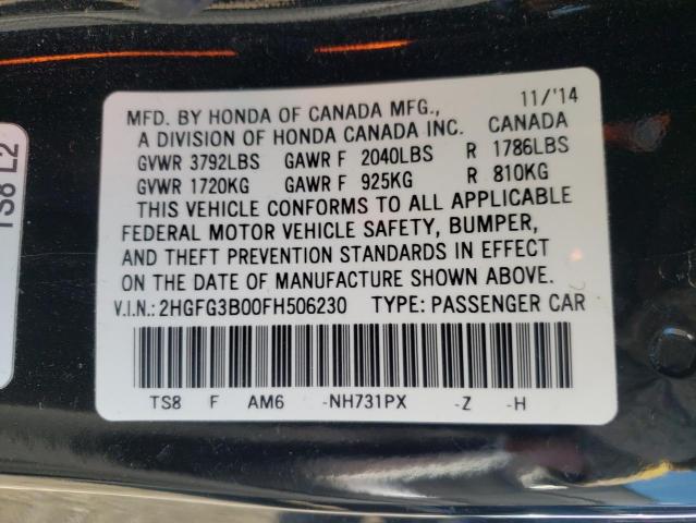 Photo 9 VIN: 2HGFG3B00FH506230 - HONDA CIVIC EXL 