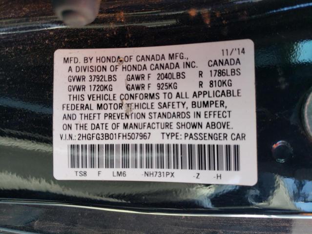 Photo 11 VIN: 2HGFG3B01FH507967 - HONDA CIVIC EXL 