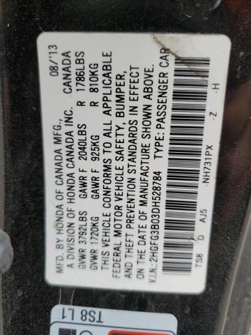 Photo 11 VIN: 2HGFG3B03DH528784 - HONDA CIVIC 