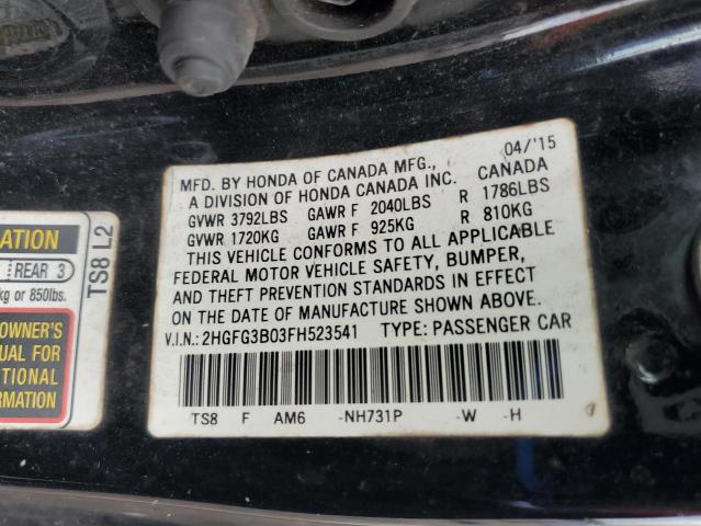 Photo 12 VIN: 2HGFG3B03FH523541 - HONDA CIVIC EXL 