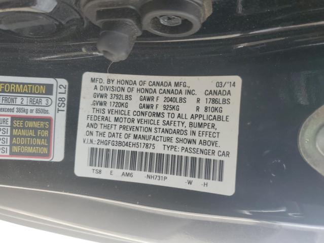 Photo 11 VIN: 2HGFG3B04EH517875 - HONDA CIVIC 