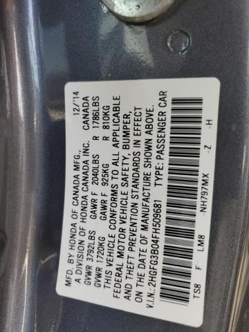 Photo 11 VIN: 2HGFG3B04FH509681 - HONDA CIVIC 